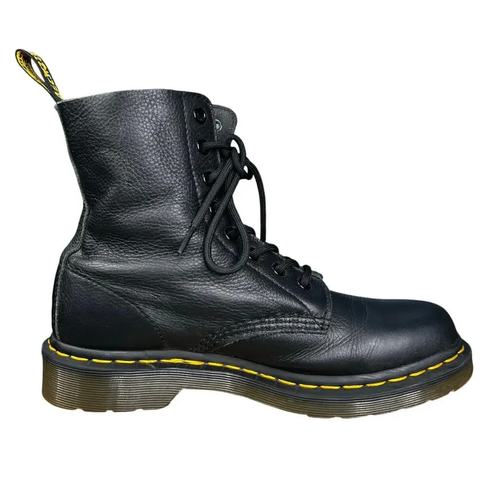 Dr. Martens Women's Pascal Black Leather Combat Boot Size US 8 - Picture 3 of 10